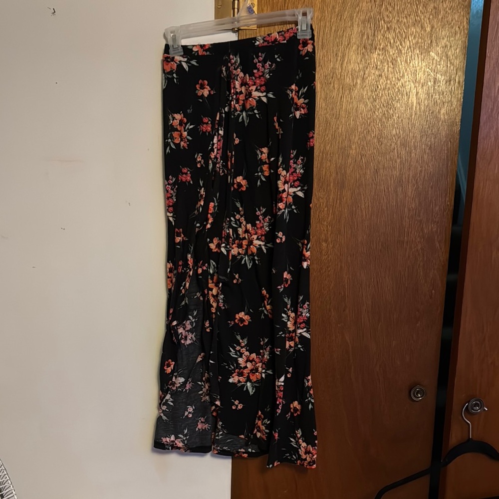 Floral Black Skirt